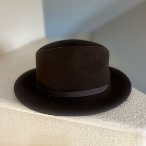 Country Gentleman Lite Felt 100% Wool Water Repellent Brown Fedora Hat Large‎